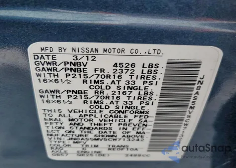 2012 Nissan Rogue S from USA, damaged, VIN JN8AS5MV5CW713242